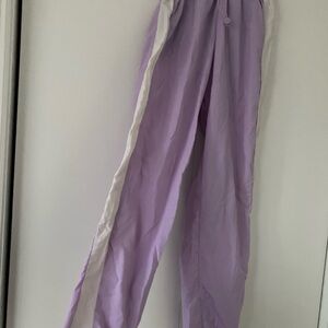 Lavender Track Pants with White Stripe